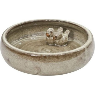 Poidełko ceramiczne z ptaszkami wewnątrz krem