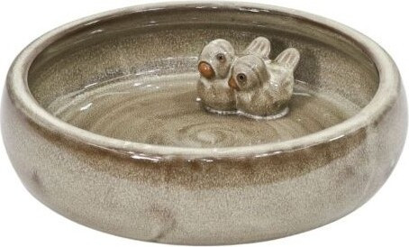 Poidełko ceramiczne z ptaszkami wewnątrz krem