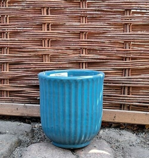 Donica Tulip ryflowana niebieska