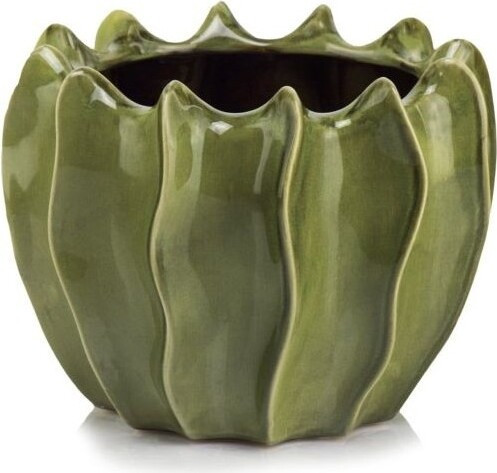 Doniczka Piluca zielona ryflowana