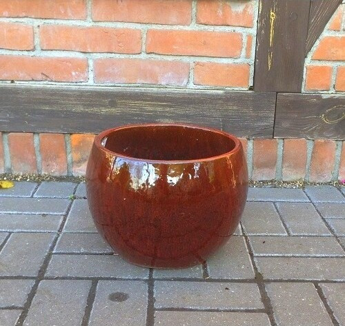 Donica szkliwiona zewnętrzna kula bordo