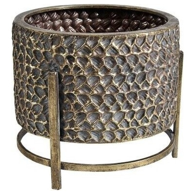 Doniczka Gold line metal na nóżkach