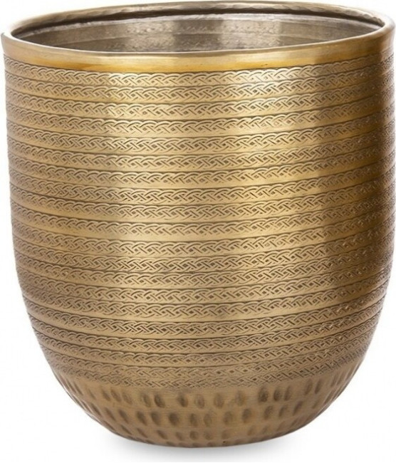 Donica metal Egg złota wytłaczany wzór