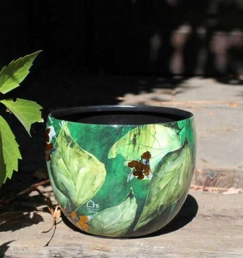 Doniczka metal Bee green