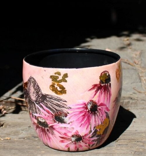 Doniczka metal Polly Pink