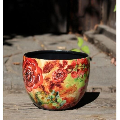 Doniczka metal Rose rouge