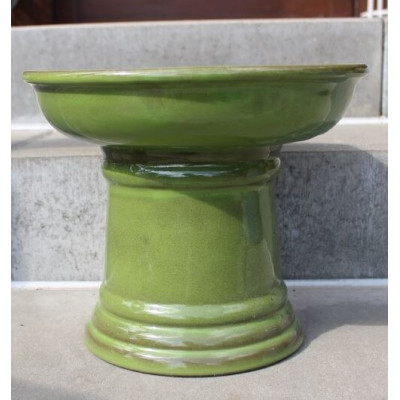 Poidełko ceramiczne na nodze zielone małe