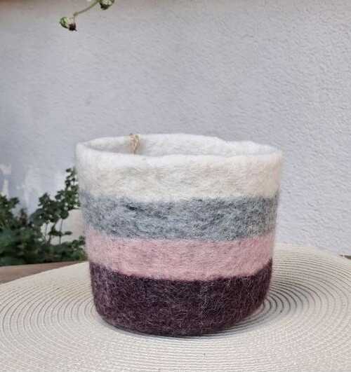 Osłonka filcowa ombre różowo-szara
