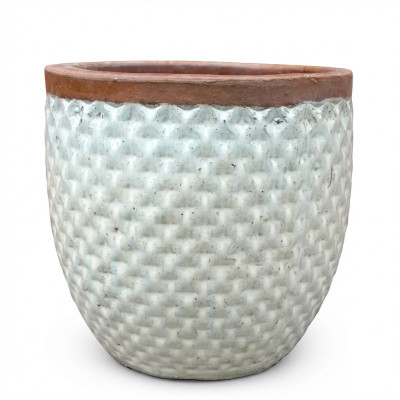 Donica Berlin biała z brązowym rantem