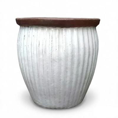 Donica Bonn wysoka prążkowana biała