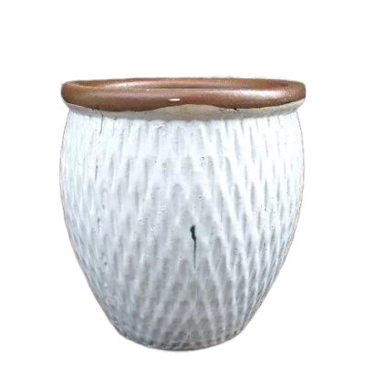 Donica Dortmund wysoka biała z brązowym rantem