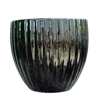 Donica Egg Rib żebrowana czarna