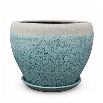 Donica Fancy Antyk niska kulista niebieska