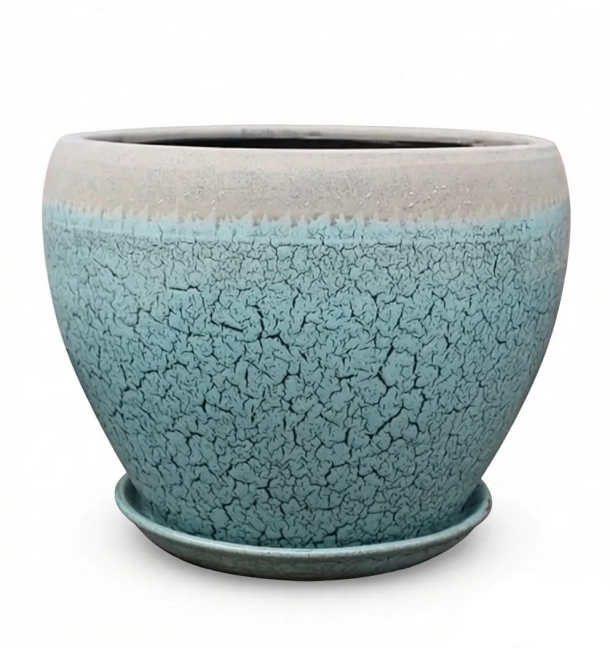 Donica Fancy Antyk niska kulista niebieska