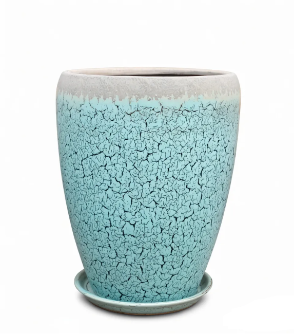 Donica Fancy Antyk wysoka niebieska