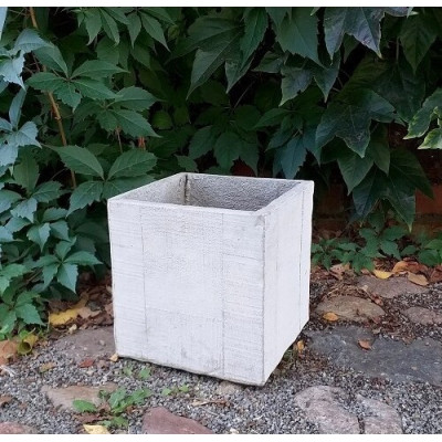 Donica Wood kwadratowa sześcian szary imitujący drewno