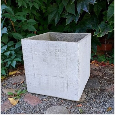 Donica Wood kwadratowa sześcian szary imitujący drewno