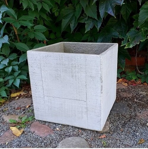 Donica Wood kwadratowa sześcian szary imitujący drewno