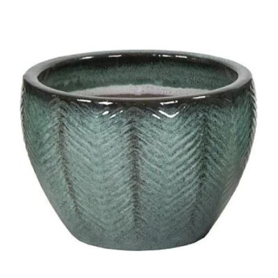 Donica niski Egg Jodełka zielona