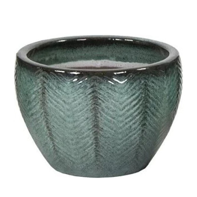 Donica niski Egg Jodełka zielona