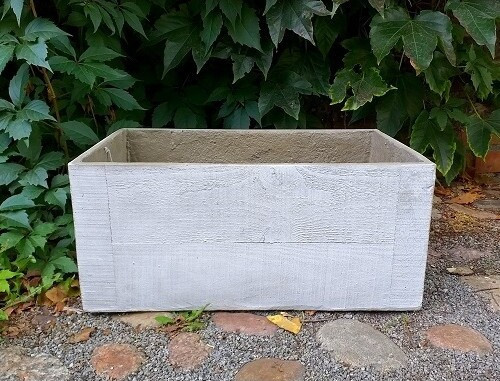 Donica Wood szara prostokątna imitująca drewno