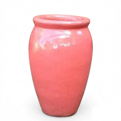 Donica wazon szkliwiony różowy