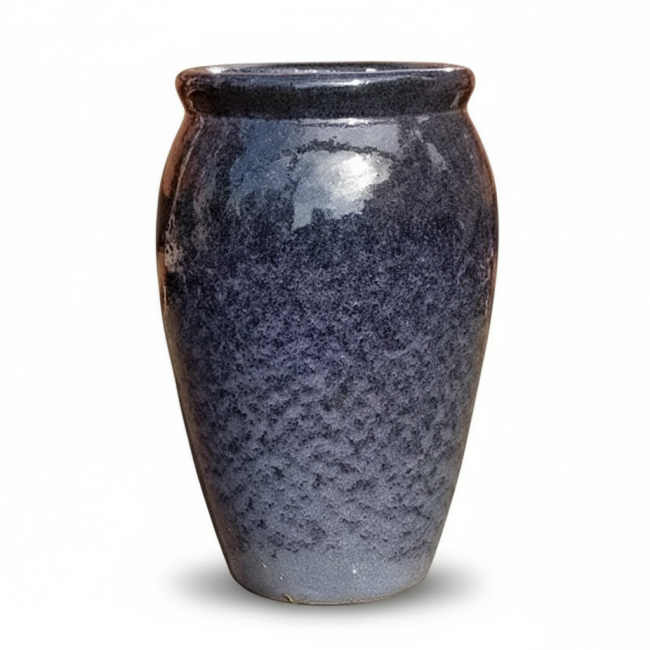 Donica wazon szkliwiony szaroniebieski