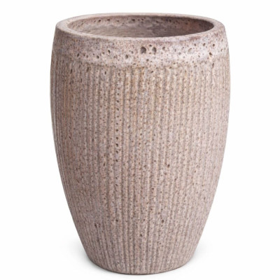 Wazon Vici pękaty ryflowany cappuccino cętki