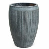 Wazon Vici pękaty ryflowany czarno-szare cętki