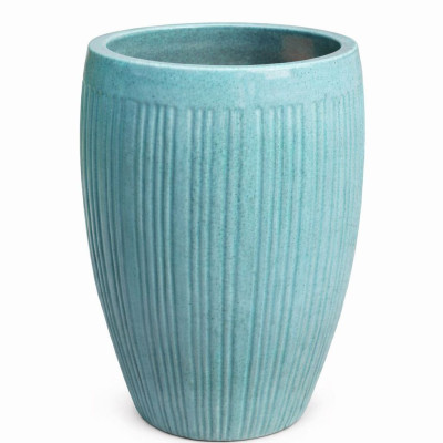 Wazon Vici pękaty ryflowany zielone cętki