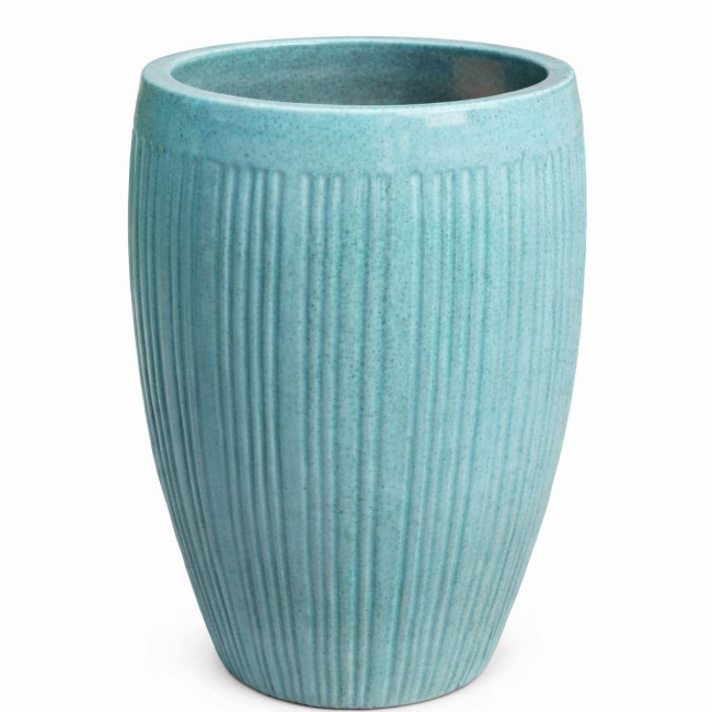 Wazon Vici pękaty ryflowany zielone cętki