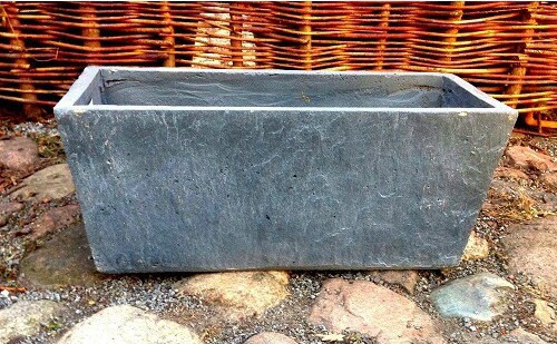 Donica prostokątna skrzynia trapez szara betonowa