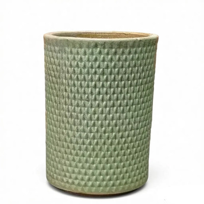 Donica ceramiczna zielona wysoki walec