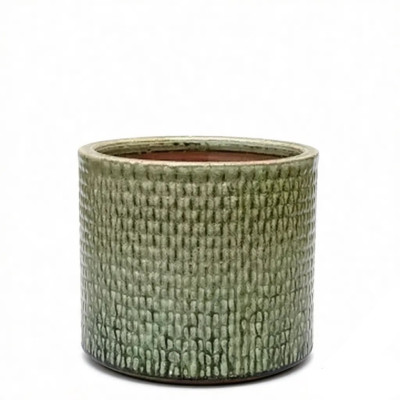 Donica ceramiczna zielona walec