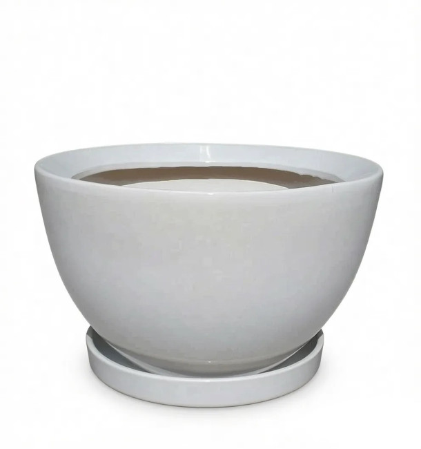 Donica misa biała szkliwiona