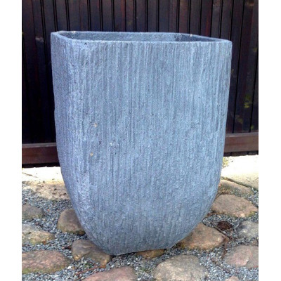 Donica wazon ryflowany grafitowy