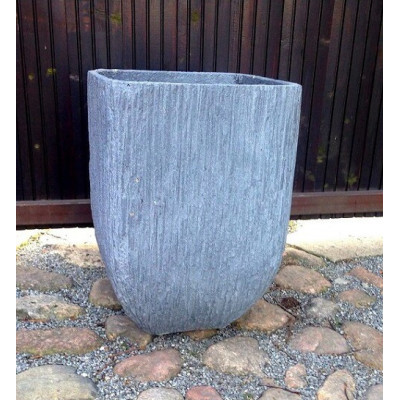 Donica wazon ryflowany grafitowy