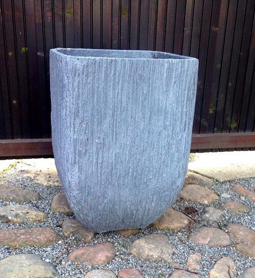 Donica wazon ryflowany grafitowy