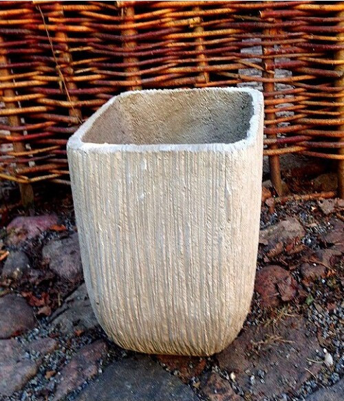 Donica wazon ryflowany beżowy