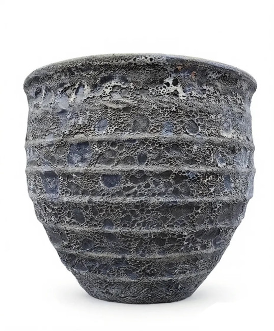 Donica Antique vulcano prążkowana niebieska