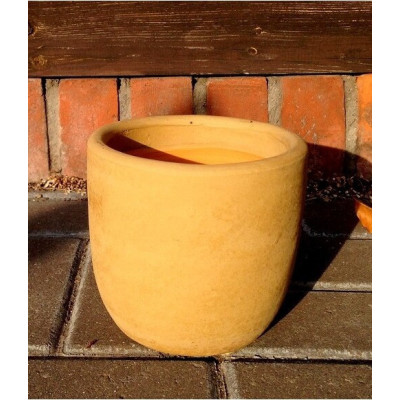 Osłonka ceramiczna matowa okrągła jasnobrązowa