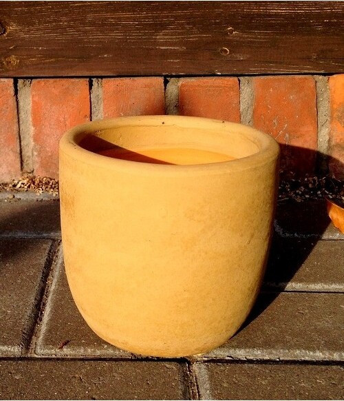 Osłonka ceramiczna matowa okrągła jasnobrązowa