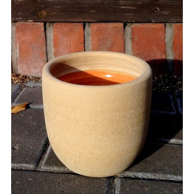 Osłonka ceramiczna matowa okrągła kremowa