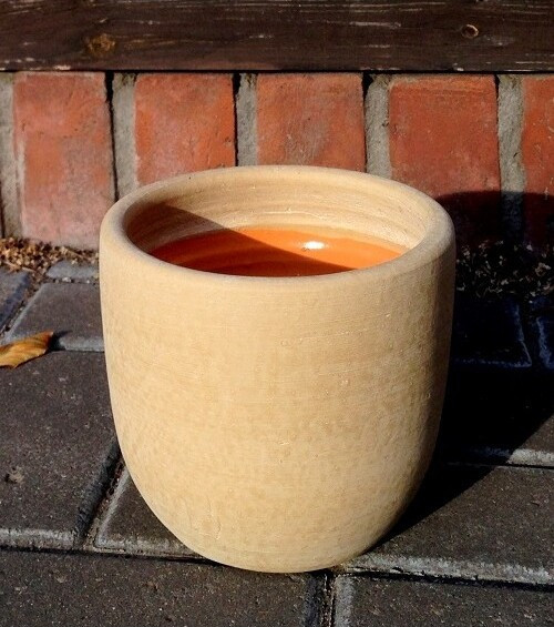 Osłonka ceramiczna matowa okrągła kremowa