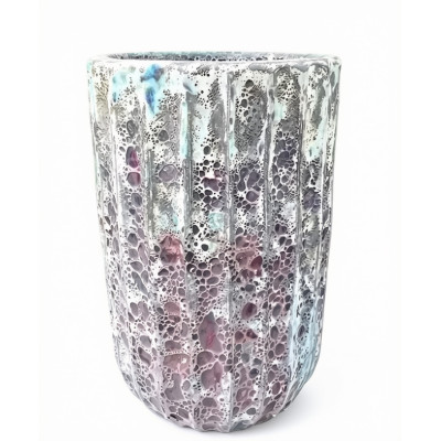 Wazon Atlantis vulcano prążki turkus