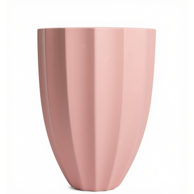 Donica Haloes wazon ryflowany różowy