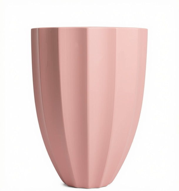 Donica Haloes wazon ryflowany różowy