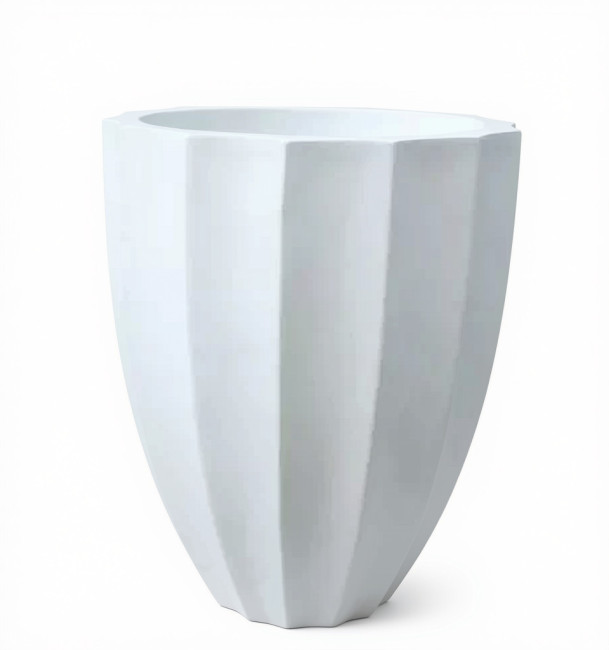 Donica Haloes AFILA wazon ryflowany biały