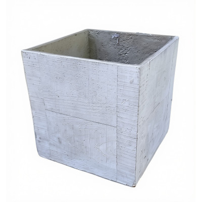 Donica Wood kwadratowa sześcian szary imitujący drewno