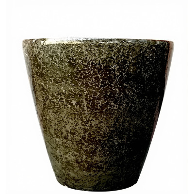 Donica okrągła czarna lakierowana imitująca kamień